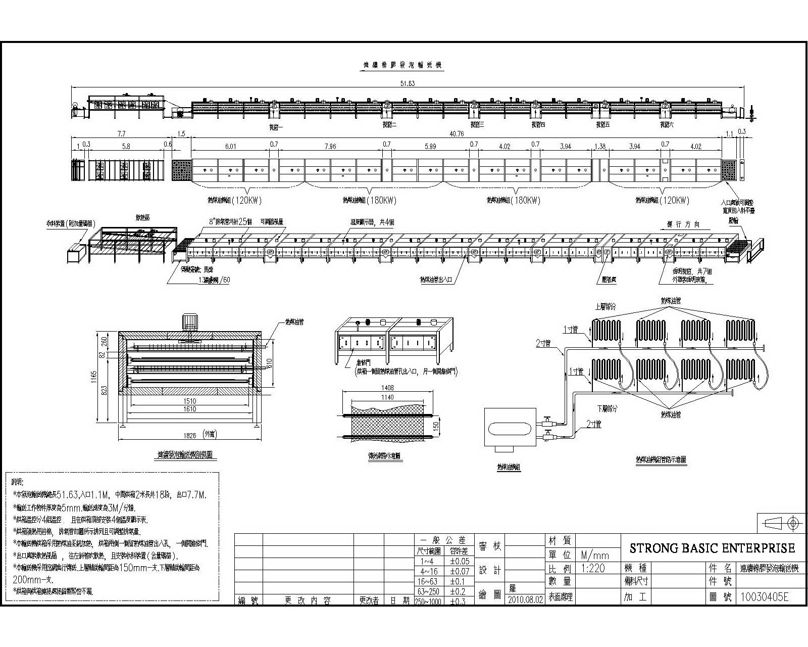 TS-616 Rubber Continuous Foaming Oven (Including Cooling Conveyor and Rewinding Machine)